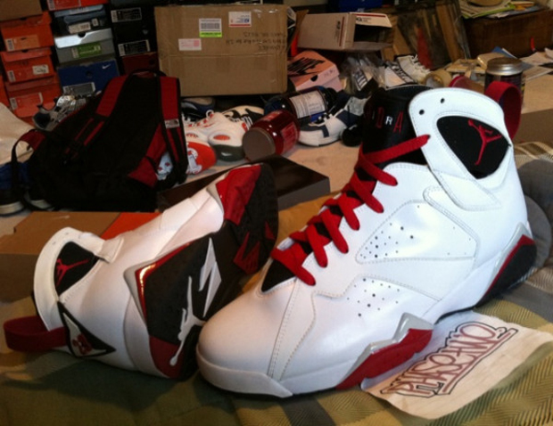 Air Jordan 7 Retro White Metallic Silver Black True Red , Air Jordan Shoes, Michael Jordan Shoes 