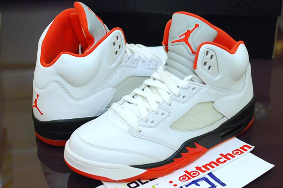 Air Jordan V: White Black Orange 