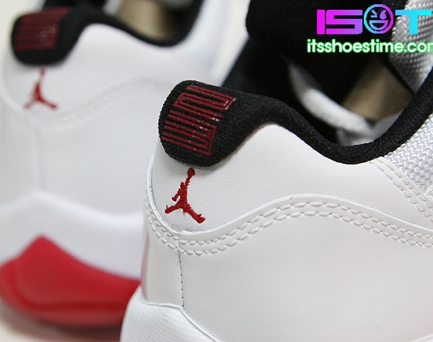 Air Jordan Xi Low: White - Varsity Red 