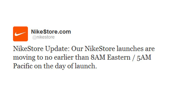 nike store release dates 2012