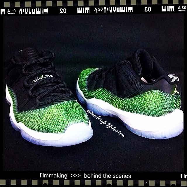 air jordan 11 snakeskin green