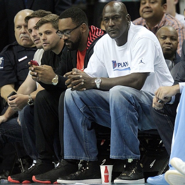 Michael and Marcus Jordan Showcase Air Jordans During Game 4 Air