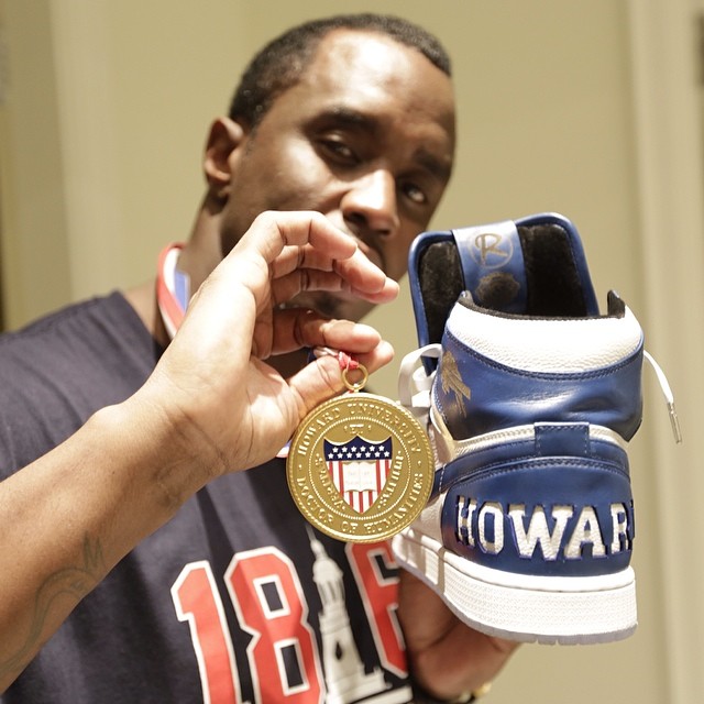 P. Diddy Showcases Air Jordan 1 "Howard University" Customs Air