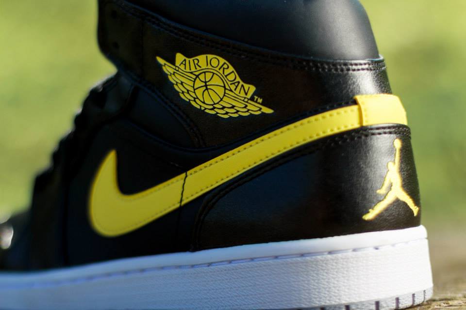 yellow grey and black jordans