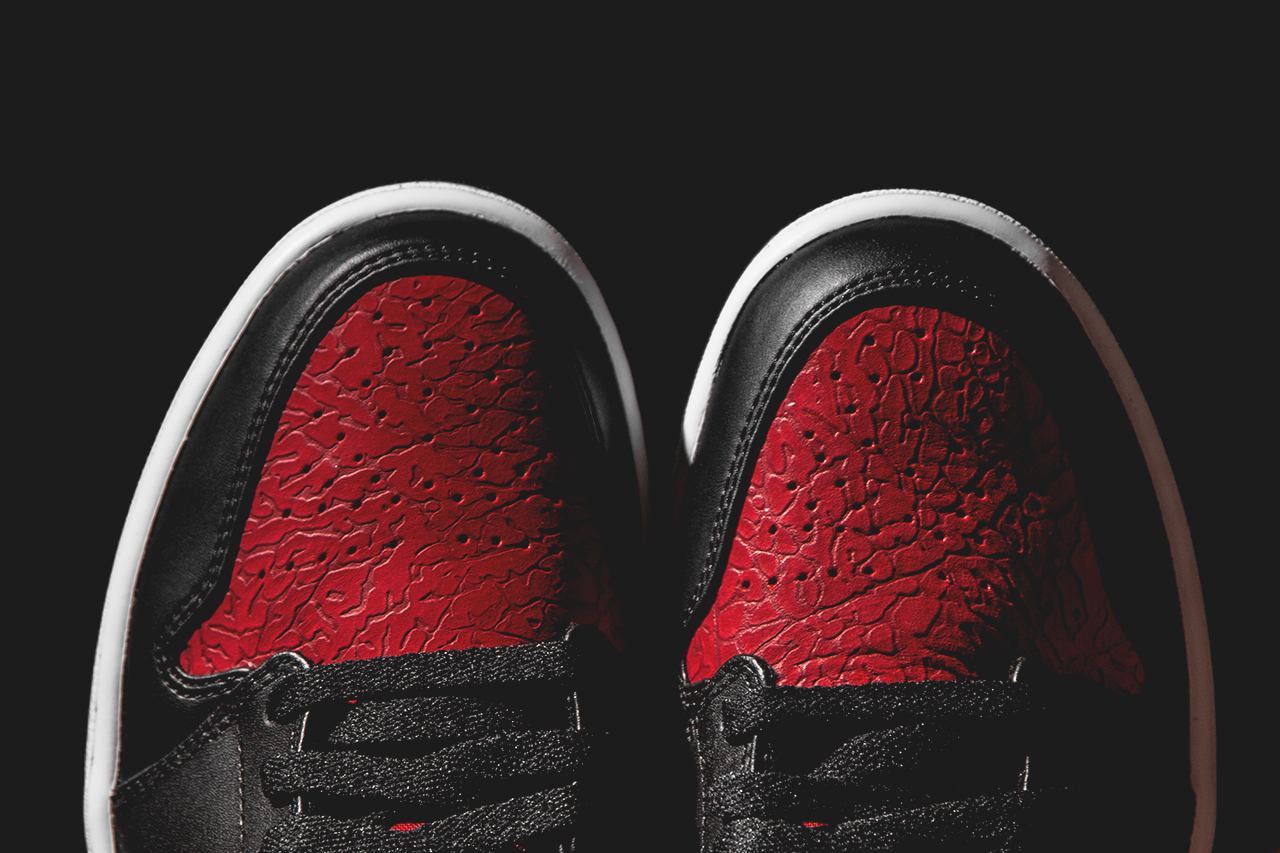 jordan 1 red black elephant print