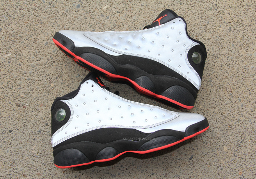 jordan 13 reflective black and red