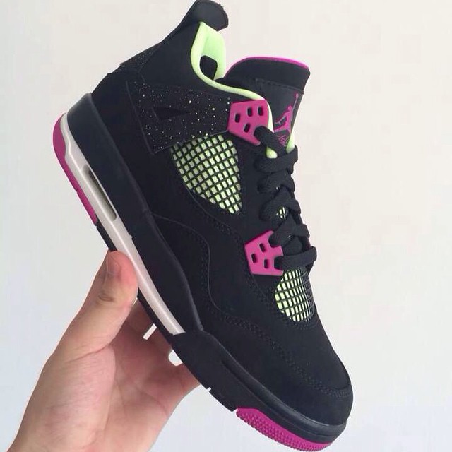 jordan 4 black purple volt