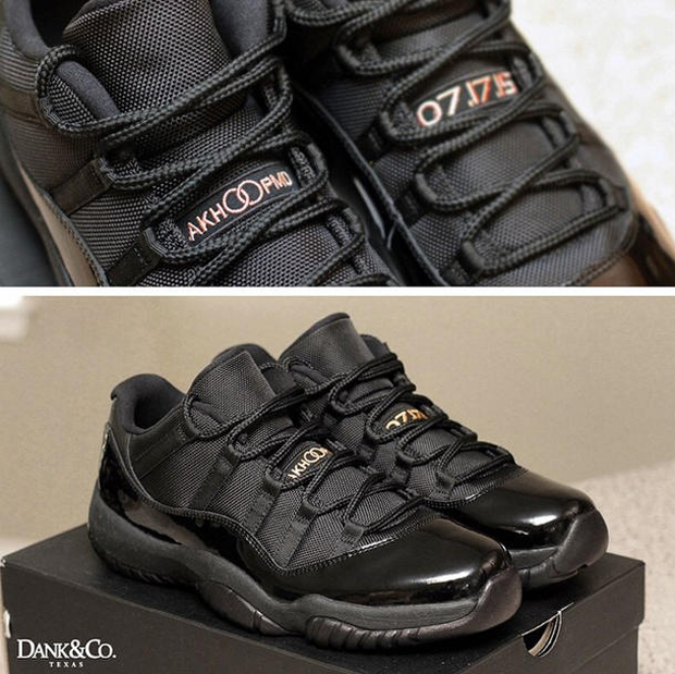 custom all black jordan 11