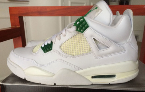 white and green jordan 4