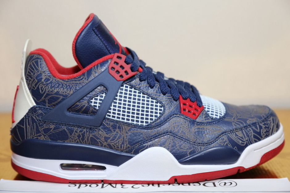 Check Out Carmelo Anthony's Air Jordan 4 Laser "USA" Sample From 2008