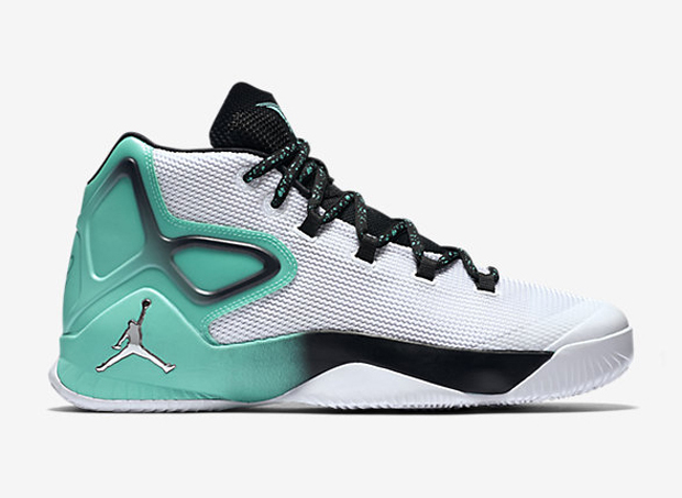 white and turquoise jordans