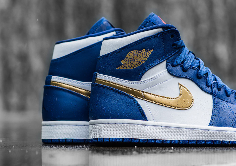 gold and blue jordan 1