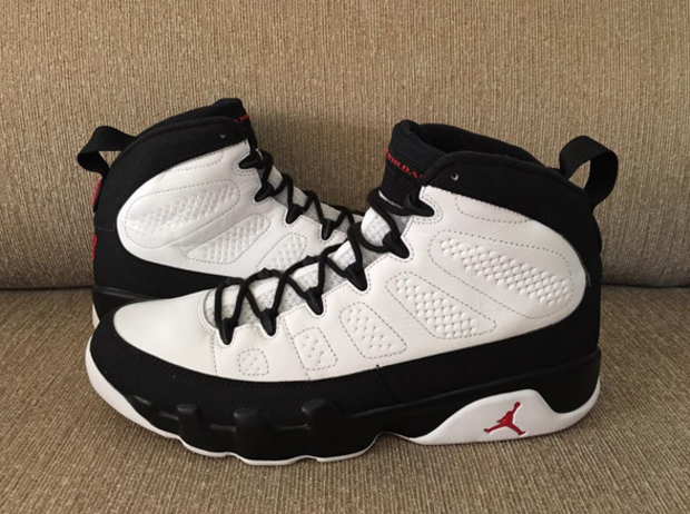 Jordan 9 white store black true red