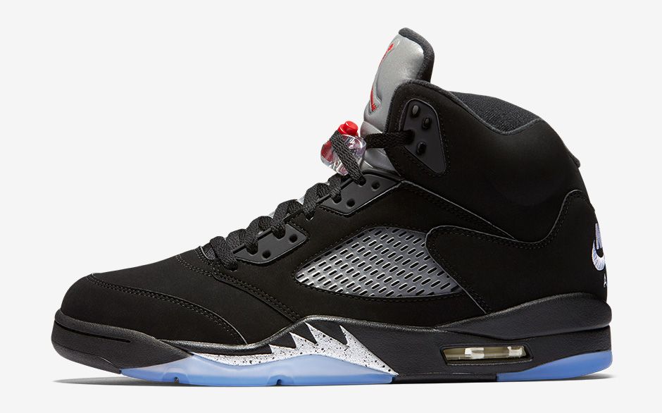 black and silver jordan 5