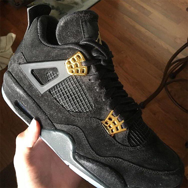 jordan 4's black and gold