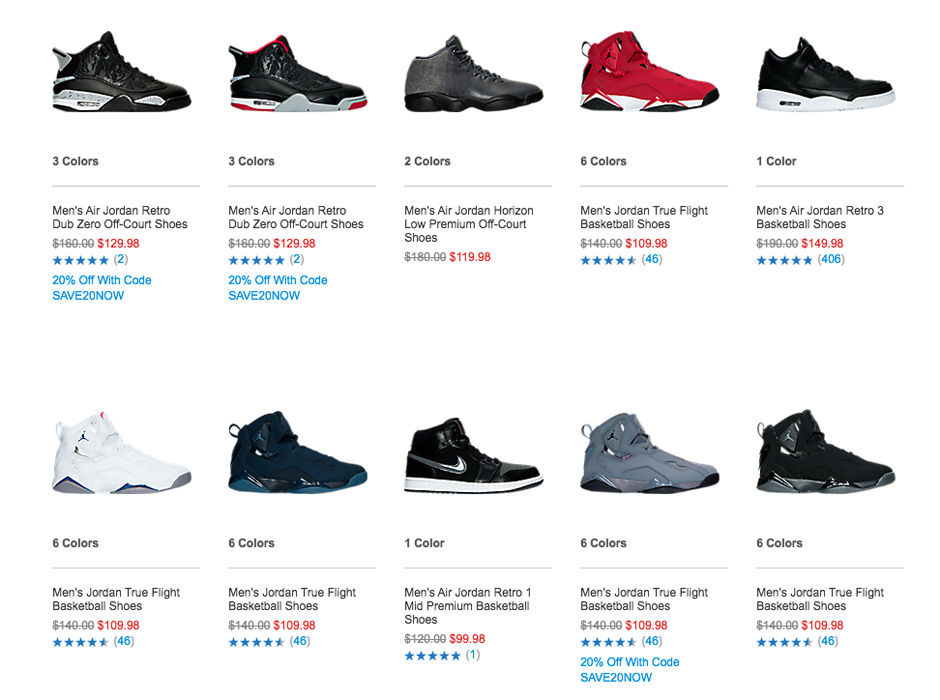 jordans on sale at finish line