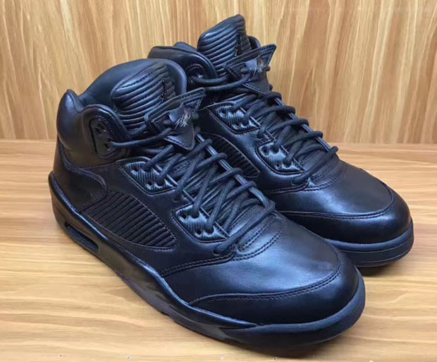 air jordan 5 black leather