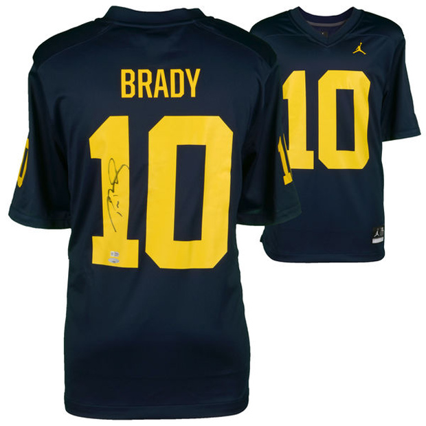 The Tom Brady Signed Michigan Jordan Football Jersey Is Available ...