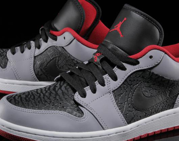 Air Jordan 1 Low: Black – Gym Red – Cement Grey