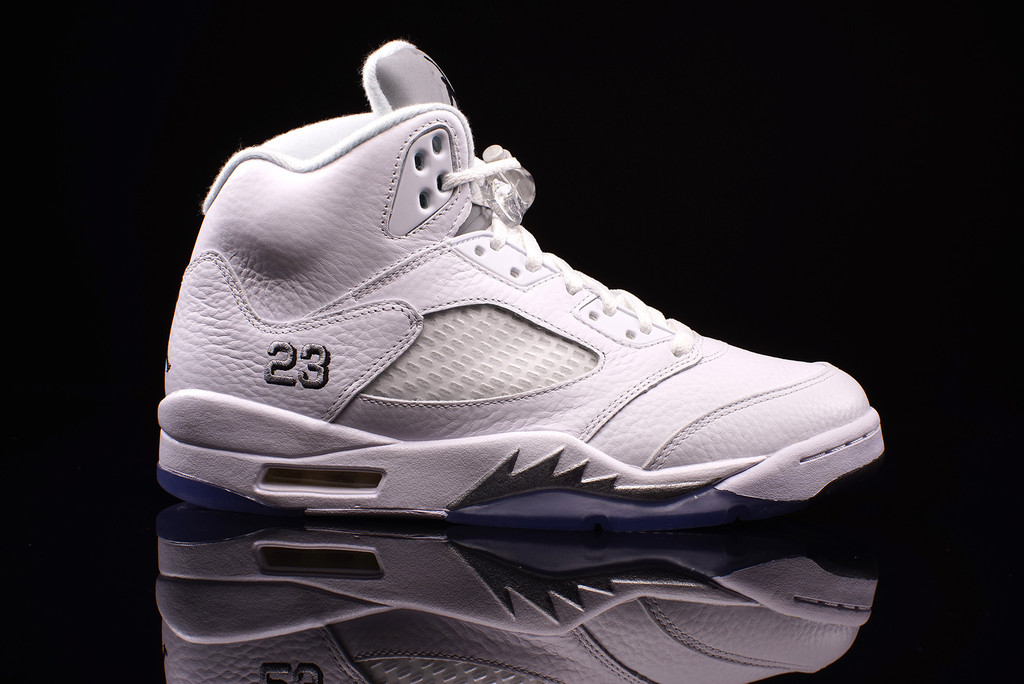 Air Jordan 5 - White - Metallic Silver At A Glance - Air Jordans ...