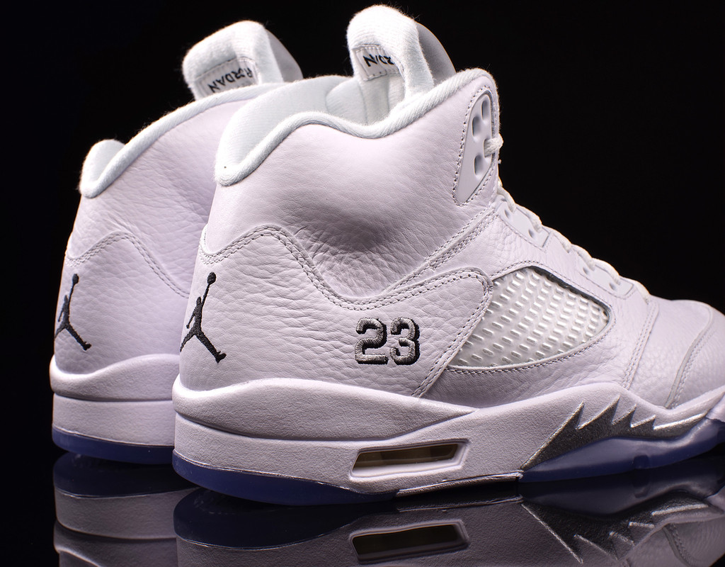 Air Jordan 5 - White - Metallic Silver At A Glance - Air Jordans ...