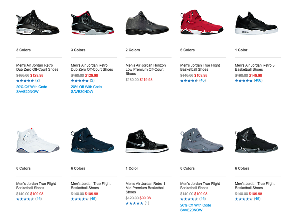 Finish Line Included All These Air Jordans In The End Of Season Sale ...